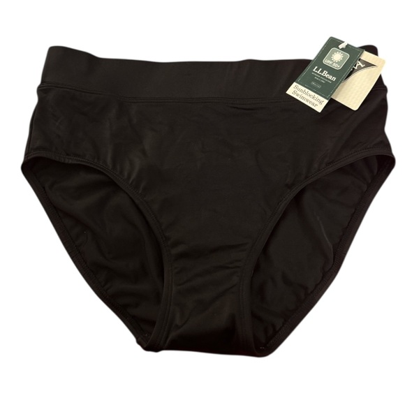 NWT L.L. Bean Women's BeanSport Swimwear, Mid-Rise Brief in black size 6 - Picture 2 of 7